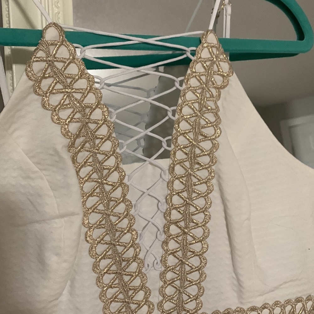Lilly Pulitzer Trista Dress White Gold - Picture 4 of 7
